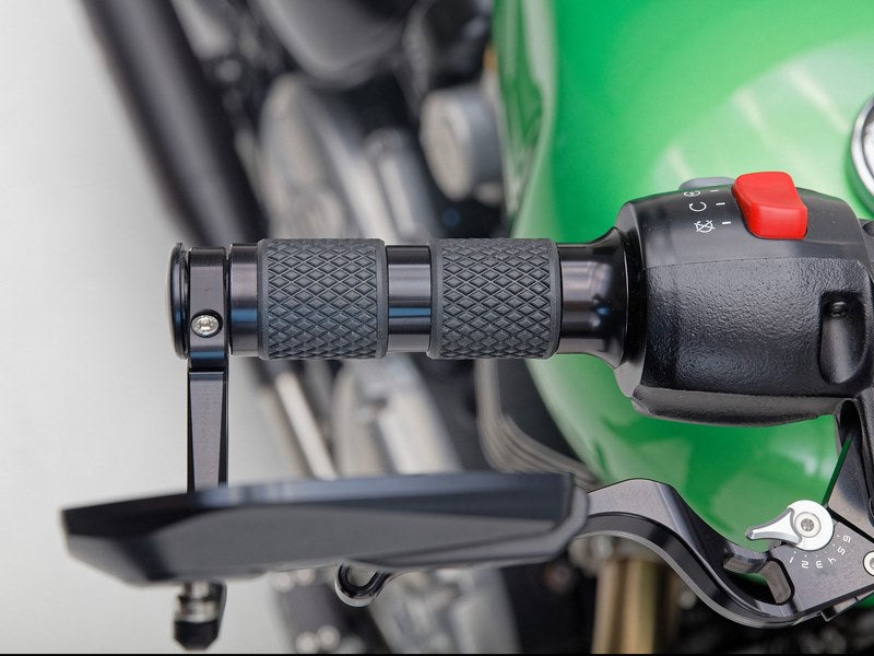 Wunderkind Grip set 1" handlebar Triumph / drive by wire / design 'Crown', Black | 106491-F15