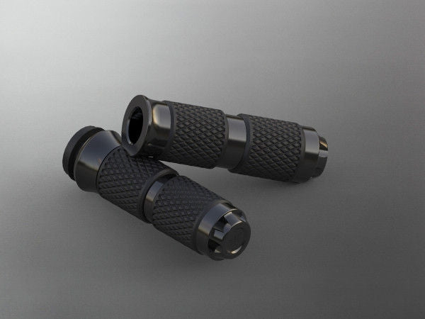 Wunderkind Grip set 1" Harley 2 gas cables / design 'Star', Black shiny, re-milled | 106528-F22
