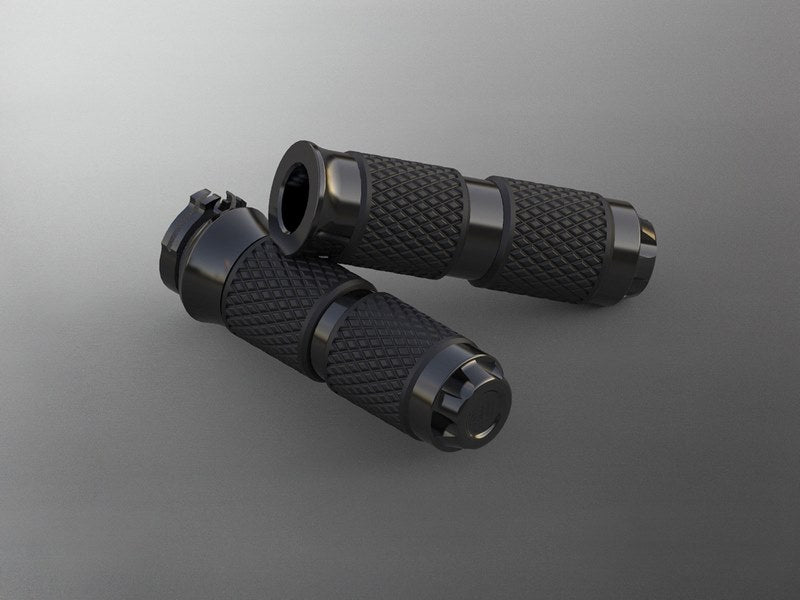 Wunderkind Grip set 1" Harley ride by wire / design 'Star', Black shiny, re-milled | 106532-F22