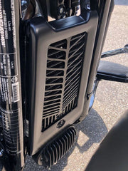 Wunderkind Cover protective grid for oil cooler Harley, Black Semi Matt Coated | 106623-F28