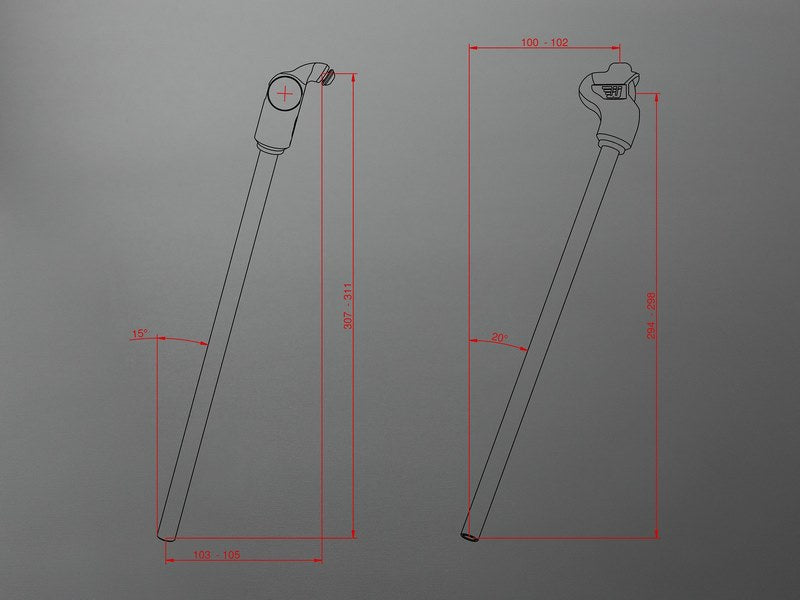 Wunderkind Universal set of struts incl. indicator/taillight & mounting parts, Raw | 106695-F33