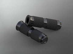 Wunderkind Grip set for 22,2 mm handlebar / end of grips design Star, Black shiny, re-milled | 106727-F22