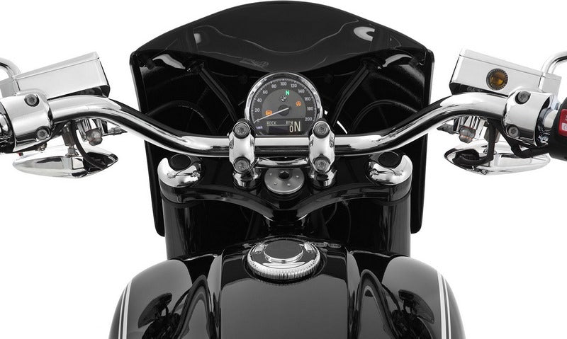 Wunderlich cockpit fairing »Rock ’n‘ Roll« - Blackstorm Metallic - white striped | 18000-012