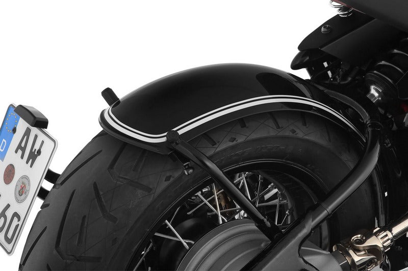 Wunderlich Rear fender »RockBob« - Blackstorm Metallic - white striped | 18710-003