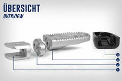 Wunderlich Vario Adapter Evo1 (Pair) - Silver, 30Mm | 25912-030