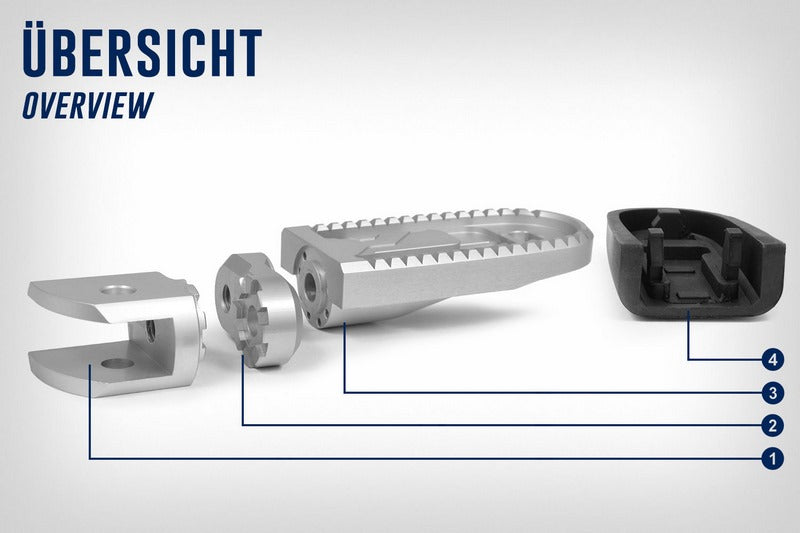 Wunderlich Vario Adapter Evo1 (Pair) - Silver, 50Mm | 25912-050