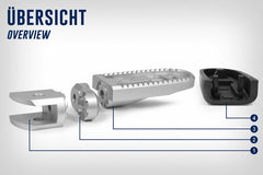 Wunderlich Vario Adapter Evo1 (Pair) - Silver, 50Mm | 25912-050