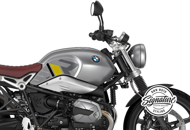 WUNDERLICH R-Line Side Sticker Clear tank decorative kit - black-yellow | 48300-124