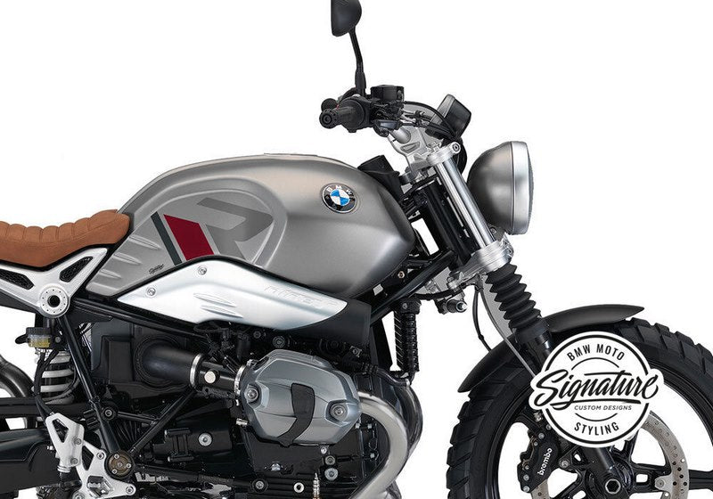 WUNDERLICH R-Line Side Sticker Clear tank decorative kit - silver-red | 48300-127