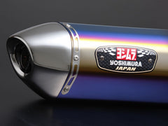 Yoshimura JMCA Slip-On R-77J SV650/SV650X 22 (ABS), Titanium Blue cover, Stainless end | 110-119-5V80B