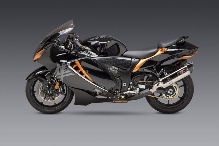 Yoshimura USA Hayabusa 2022-23 Race R-77 Dual Stainless Slip-On Exhaust, W/ Stainless Mufflers | 1121120520