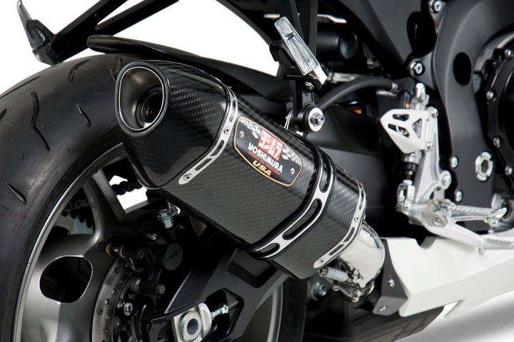 Yoshimura USA GSX-R600/750 11-22 R-77 Stainless Slip-On Exhaust, W/ Carbon Fiber Muffler | 1160020220