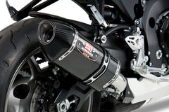 Yoshimura USA GSX-R600/750 11-22 R-77 Stainless Slip-On Exhaust, W/ Carbon Fiber Muffler | 1160020220