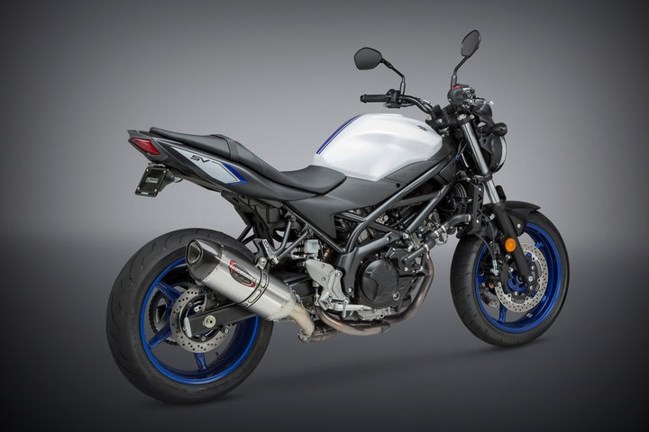 Yoshimura USA SV650 17-22/SV650X 19-22 Alpha Stainless Slip-On Exhaust, W/ Stainless Muffler | 11670BM521