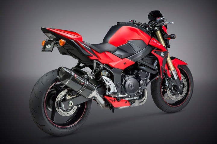 Yoshimura USA GSX-S750/Z 15-16 Alpha Stainless Slip-On Exhaust, W/ Carbon Fiber Muffler | 11800EM220
