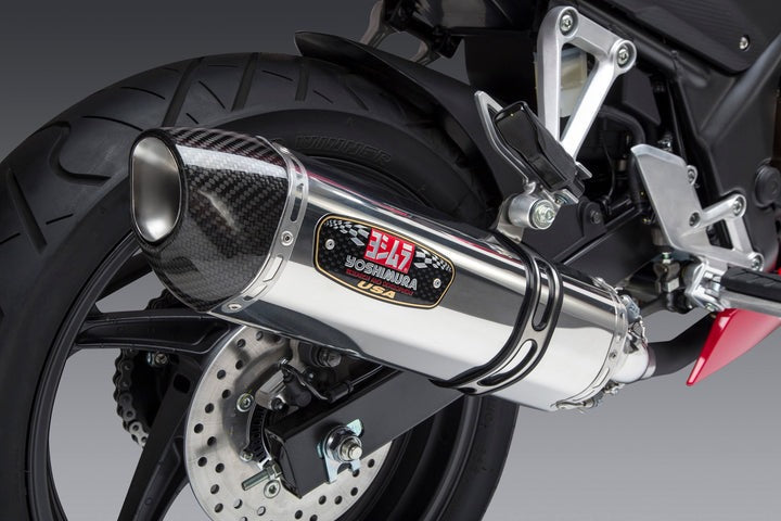 Yoshimura USA CBR300R 15-22/Cb300F 15-16 Race R-77 Stainless Slip-On Exhaust, W/ Stainless Muffler | 123002J520