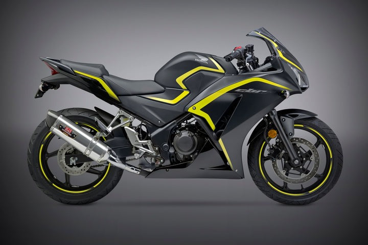 Yoshimura USA CBR300R 15-22/Cb300F 15-16 Race R-77 Stainless Slip-On Exhaust, W/ Stainless Muffler | 123002J520