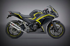 Yoshimura USA CBR300R 15-22/Cb300F 15-16 Race R-77 Stainless Slip-On Exhaust, W/ Stainless Muffler | 123002J520