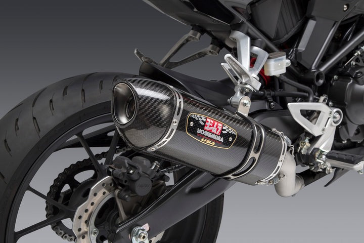 Yoshimura USA CB300R 19-21 Race R-77 Stainless Slip-On Exhaust, W/ Carbon Fiber Muffler | 12310BJ220