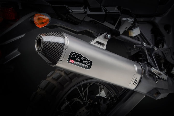 Yoshimura USA Africa Twin 16-19 RS-4 Stainless Slip-On Exhaust, W/ Stainless Muffler | 12400BD520