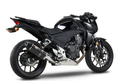 Yoshimura USA CBR500R/Cb500F 13-15 R-77 Stainless Slip-On Exhaust, W/ Carbon Fiber Muffler | 1250020220