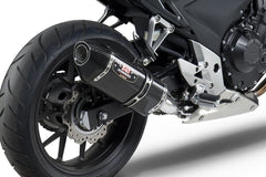 Yoshimura USA CBR500R/Cb500F 13-15 R-77 Stainless Slip-On Exhaust, W/ Carbon Fiber Muffler | 1250020220