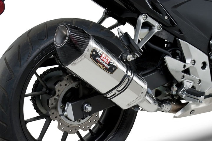 Yoshimura USA CBR500R/Cb500F 13-15 R-77 Stainless Slip-On Exhaust, W/ Stainless Muffler | 1250020520