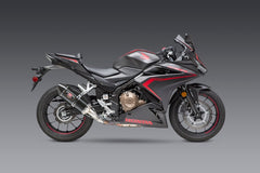 Yoshimura USA CBR500R 16-21 R-77 Stainless Slip-On Exhaust, W/ Carbon Fiber Muffler | 12553B0220