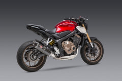 Yoshimura USA CBR650F 14-18/Cb650F 18/Cb650R 19-20 Race R-77 Stainless Full Exhaust, W/ Carbon Fiber Muffler | 12651AJ220