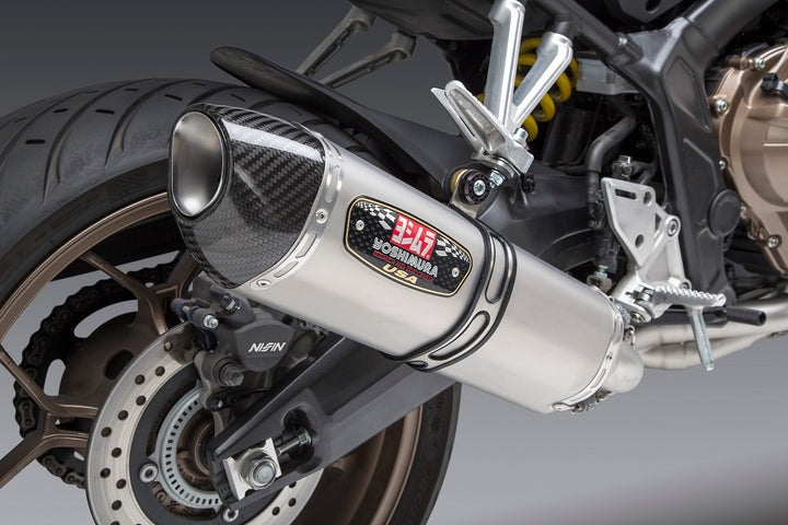 Yoshimura USA CBR650F 14-18/Cb650F 18/Cb650R 19-20 Race R-77 Stainless Full Exhaust, W/ Stainless Muffler | 12651AJ520