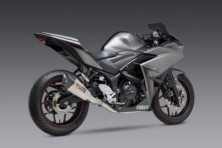 Yoshimura USA YZF-R3 15-22 Race At2 Stainless Full Exhaust, W/ Stainless Muffler | 13320AP521