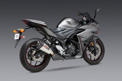 Yoshimura USA YZF-R3 15-22 / Mt-03 20-22 At2 Stainless Slip-On Exhaust, W/ Stainless Muffler | 13320BP523