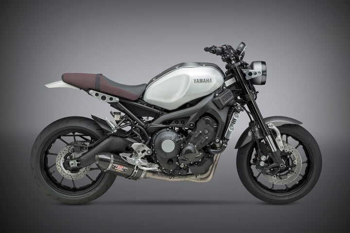 Yoshimura USA MT/FZ-09/XSR 900 14-20 Race R-77 Stainless Full Exhaust, W/ Carbon Fiber Muffler | 13990A0220