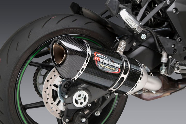Yoshimura USA Ninja 1000Sx 20-22 Alpha Stainless Slip-On Exhaust, W/ Carbon Fiber Muffler | 14161BP220
