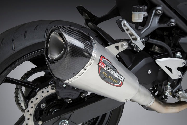 Yoshimura USA Ninja 400 18-23/Z400 Alpha T Stainless Slip-On Exhaust, W/ Stainless Muffler | 14710BP520