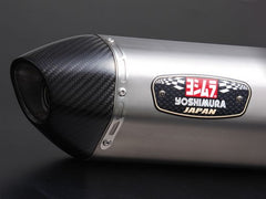 YOSHIMURA STREET SPORTS SLIP-ON R-77S NINJA250/400 18 (SSFC) - SATIN FINISH COVER, CARBON END | 180-235-5W30