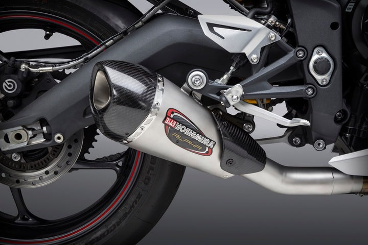 Yoshimura USA Daytona 675 13-17 Alpha T Stainless Slip-On Exhaust, W/ Stainless Muffler | 19675BP520