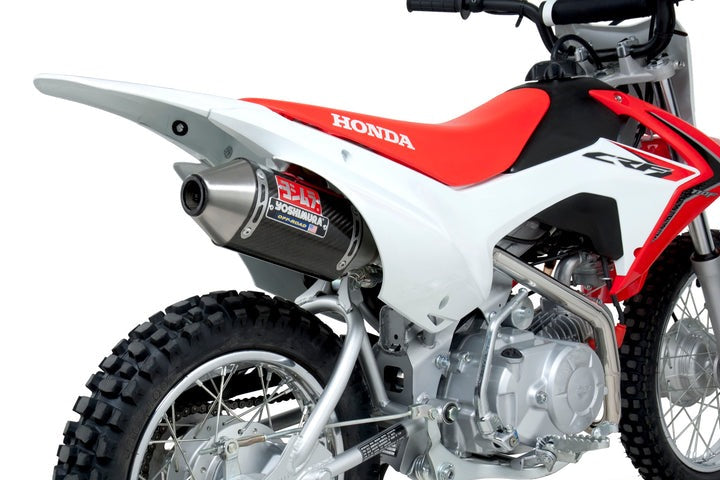 Yoshimura USA CRF110F 13-18 RS-2 Stainless Full Exhaust, W/ Carbon Fiber Muffler | 221100B250