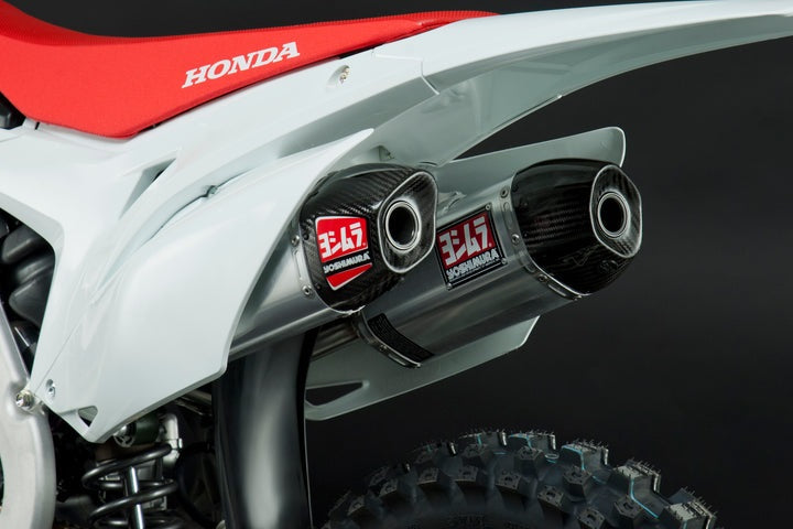 Yoshimura USA CRF250R 14-17 RS-9 Stainless Slip-On Exhaust, W/ Aluminum Mufflers | 228422H320
