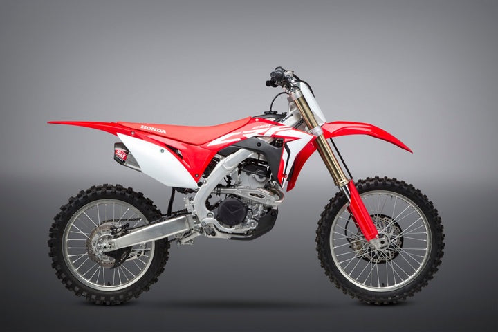 Yoshimura USA CRF250R 18-19/Rx RS-9T Stainless Slip-On Exhaust, W/ Dual Stainless Mufflers | 22843BR520