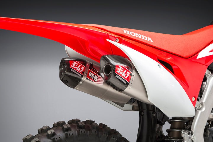 Yoshimura USA CRF250R 18-19/Rx RS-9T Stainless Slip-On Exhaust, W/ Dual Stainless Mufflers | 22843BR520