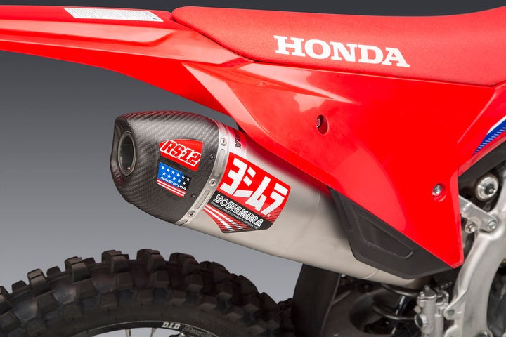 Yoshimura USA CRF250R/Rx 22-23 RS-12 Stainless Slip-On Exhaust, W/ Stainless Muffler | 228452S320