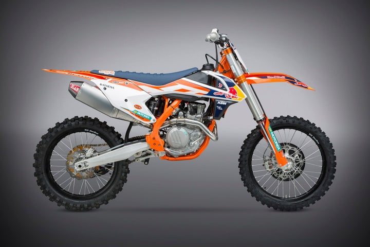 Yoshimura USA KTM 450Sx-F/Husq 450/Fx450 16-18 RS-4 Stainless Full Exhaust, W/ Aluminum Muffler | 264610D320