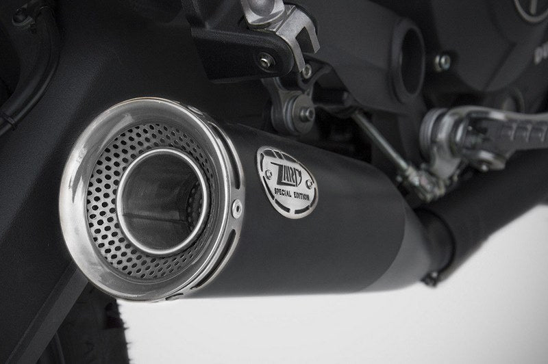 Zuma-Black Stainless Steel Racing Slip-On And Silver End-Cap&Logo