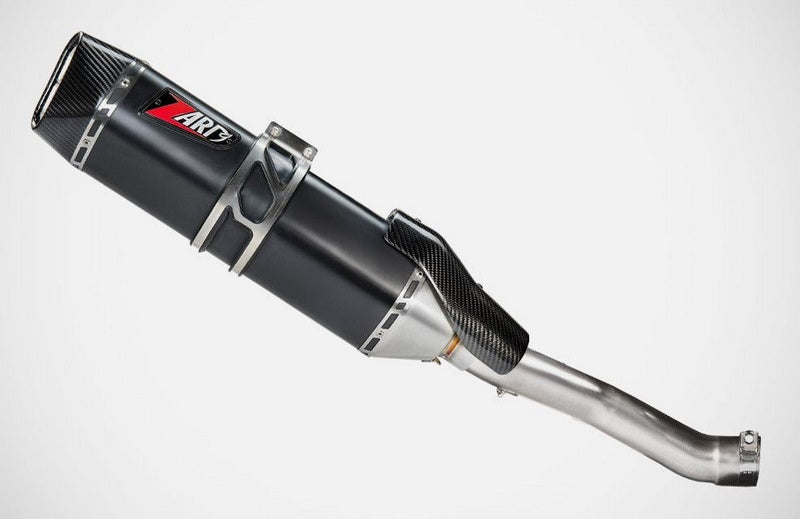 Black Stainless Steel Steel E5 Homologated Slip-On And Carbon End-Cap