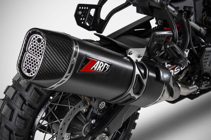 Black Stainless Steel Steel E5 Homologated Slip-On And Carbon End-Cap