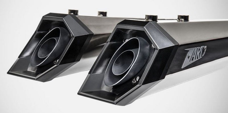 Zard Black Chromed Stainless Racing Slip-Ons "Maverick" And Black Alu End-Caps | ZHD028S10SAR-CB