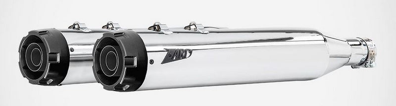 Chromed Stainless Steel E5 Homologated Slip-Ons And Black Alu End-Caps