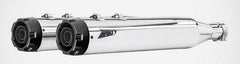 Chromed Stainless Steel E5 Homologated Slip-Ons And Black Alu End-Caps