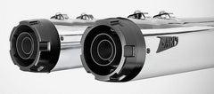 Chromed Stainless Steel E5 Homologated Slip-Ons And Black Alu End-Caps